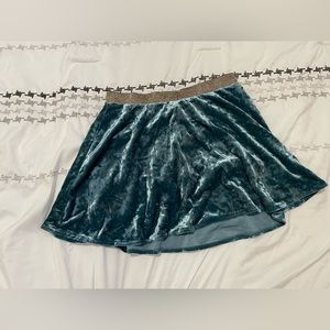 Kids Teal Velvet Skort